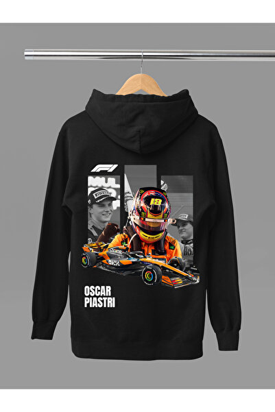 MAGORS Hanorac F1 cu mânecă lungă din bumbac imprimat OSCAR PIASTRI, cu cu căptușeală din fleece fire, cu glugă