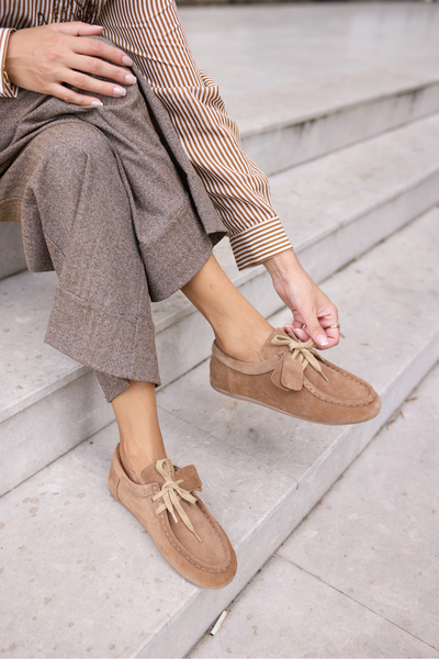 ANGELİNA JONES Γυναικεία παπούτσια Loafer από γνήσιο καστόρι POET