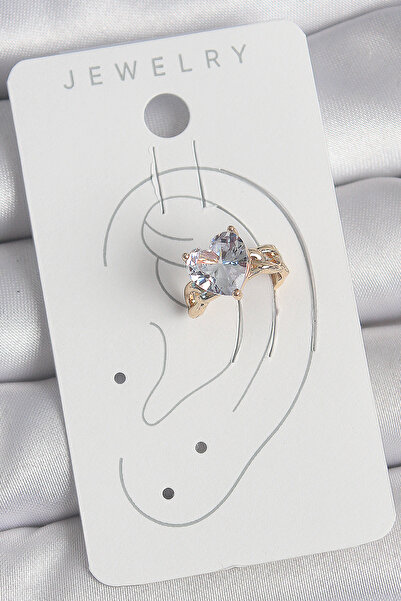 Skygo Brass Gold Color Zircon Stone Heart Model Women's Cartilage Earrings - Tj-Bkp10578