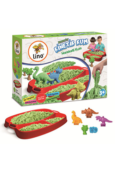 Lino Kinetik Kum Seti - Dinazorlar (350gr Kum + Tepsi + 6 Kalıp)