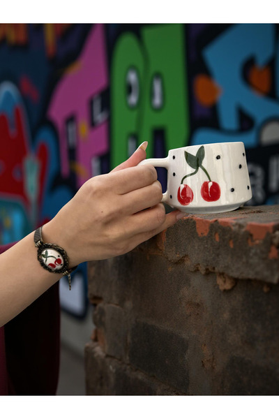 İlbay Çini Takı Cup Bracelet Set Big Cherry