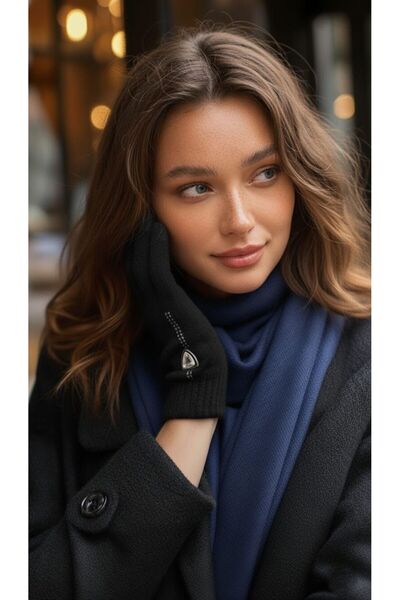 LAGRANZE قفازات نسائية مطرزة من الأنجورا