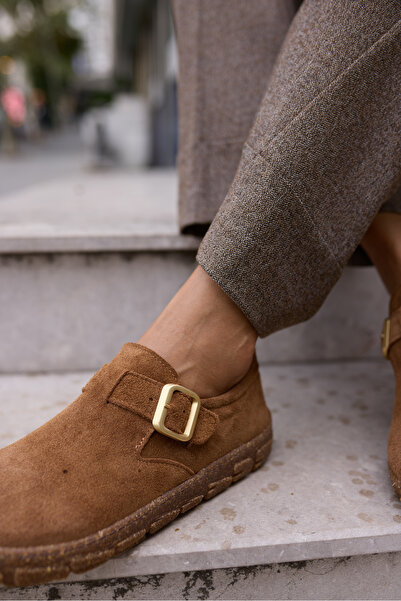 ANGELİNA JONES ALESSİ KADIN TABA TUTUN SUET KAUCUK TABAN LOAFER AYAKKABİ