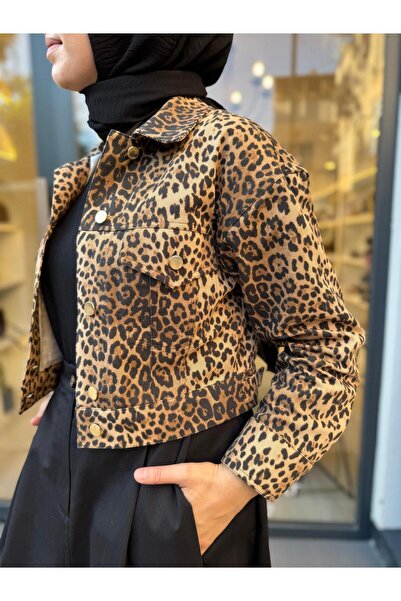 Babil Butik TD4633 Flam Leopard Дамско яке Леопард