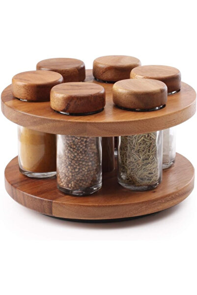 Billi مجموعة زجاجات التوابل المكونة من 6 قطع بغطاء خشبي