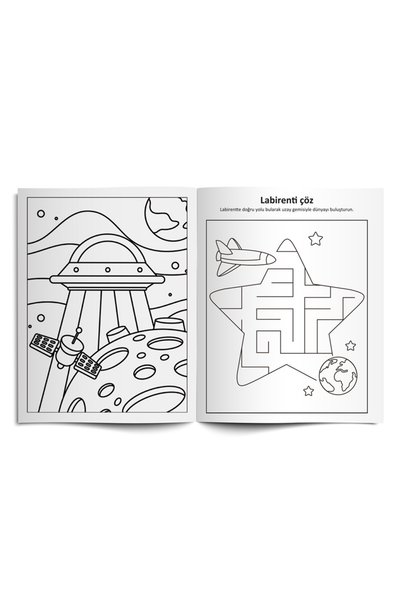 Lino Paint and Erase Activity Coloring Book - Space A4 Size (Erasable)