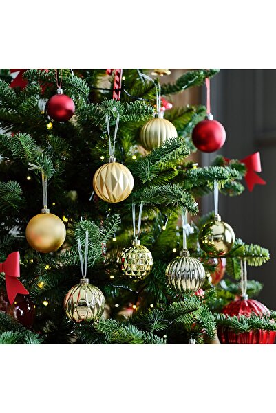 IKEA VINTERFINT Tree ornament, bauble, gold-colour, 7 cm (20-pack)