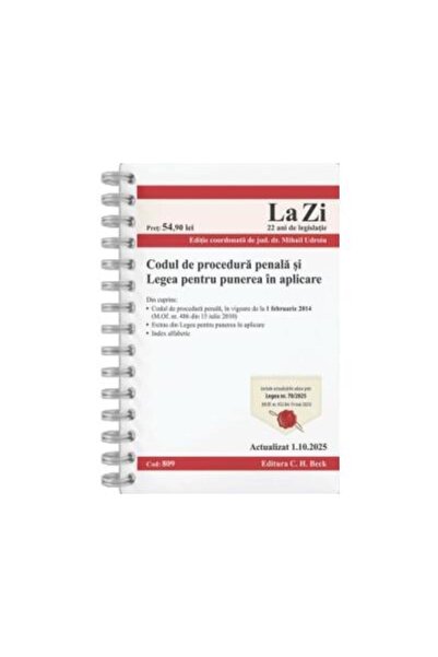 Editura CH Beck Codul de procedura penala si Legea de punere in ap