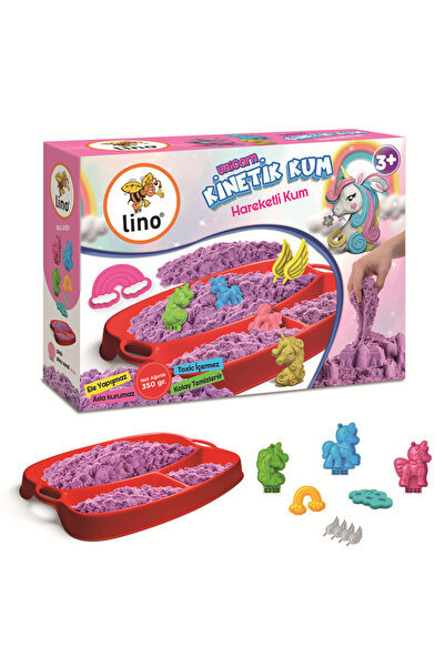Lino Kinetik Kum Seti - Unicorn (350gr Kum + Tepsi + 6 Kalıp)