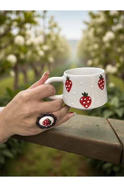 İlbay Çini Takı Kupa yüzük çilek