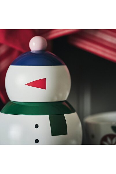 IKEA VINTERFINT Tin with lid, set of 3, snowman