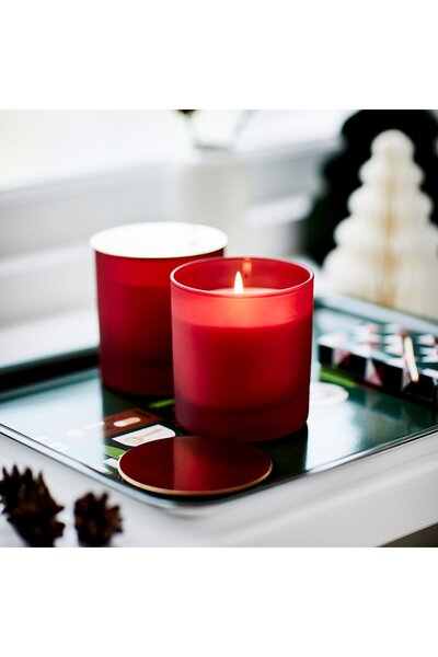 IKEA VINTERFINT Scented candle in glass with lid, Orange and cloves, 40 hr