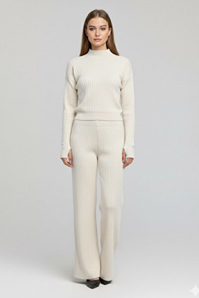 MILANOFOX Women's Ribbed High-Waisted Knitwear Two-Piece Set