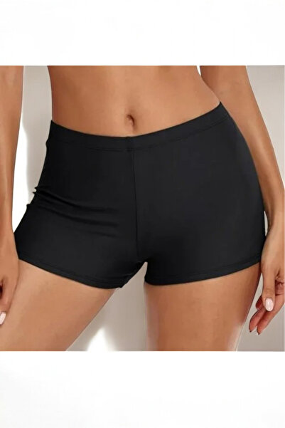 embody Șort de baie pentru femei, pantaloni scurți cu șnur reglabil, negri