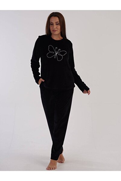VİENETTA Kadın Büyük Beden Kadife Pijama Takımı