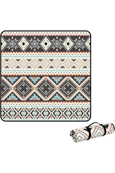 Saharaz بطانية نزهة، 200 × 200 سم، بطانية شاطئ مقاومة للماء وقابلة للطي، بطان...