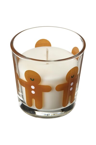 IKEA VINTERFINT Scented candle in glass, Gingerbread cookies, 25 hr