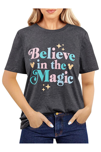 OEM Tricou de vară pentru femei, gri Believe in The Magic L