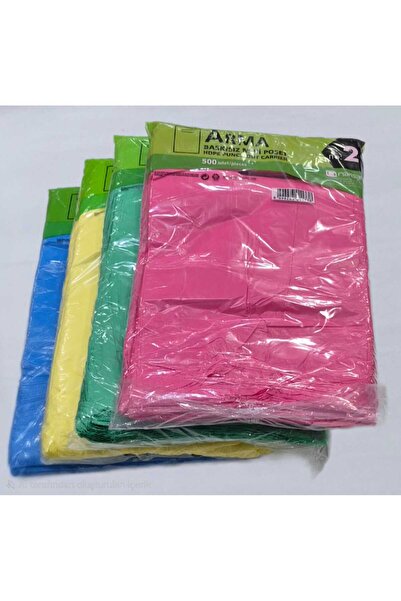 NAKSAN 2 no. 26x38 Arma Blok Poşet 500'lü- 3 paket= 1500 adet Rastgele Renk