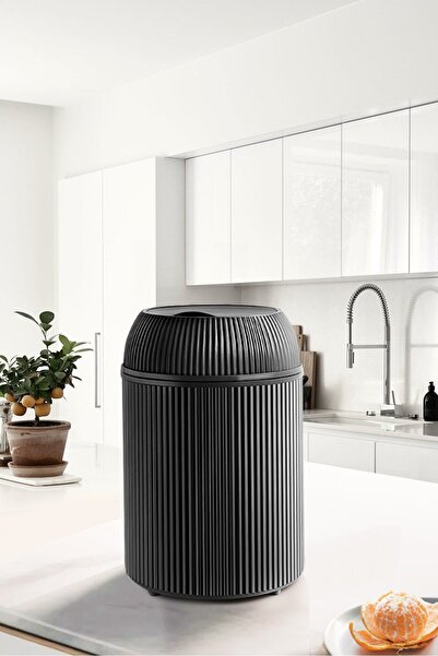 Comprox COȘ DE LIMBĂRIT ROTUND 10 LT „CAPAC MANUAL” NEGRU