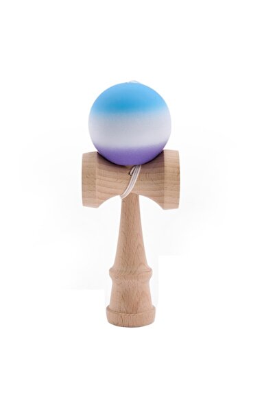 lumixauto Professional Beech Wood Kendama 18 cm, 160 g with 80 g Ball, Sticky Matte Blue–Purple Gradient