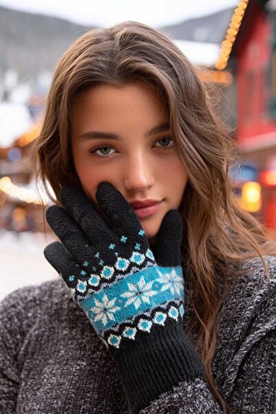 LAGRANZE Women's Angora Nordic Pattern Gloves