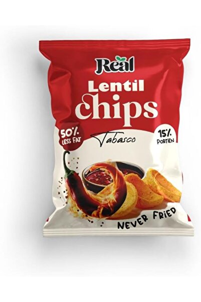 REAL Chips Lentil Tabasco Flavor – 50% Less Fat, Spicy & Crunchy Snack, 60g
