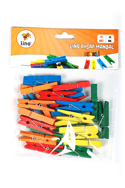 Lino Wooden Pegs Colored 45mm