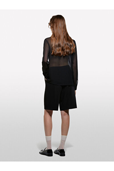 Sisley Women's Regular Fit Shirt with Ruffle Detail on the Front 325A5Noxlq09T-Sis100