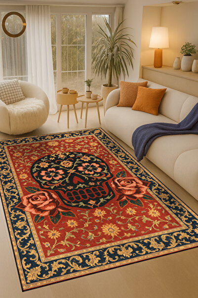 Rugs Modern Halı سجادة ديكور عتيقة من MOSSO بنمط جمجمة إسبانية ذات طابع إسبان...