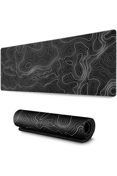 AQQA لوحة ماوس ألعاب كبيرة 29×80 سم - قاعدة مطاطية مانعة للانزلاق، تصميم خريط...