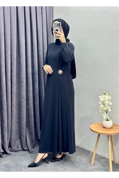 KEBİRE MODA E06 Kupra Elbise Siyah
