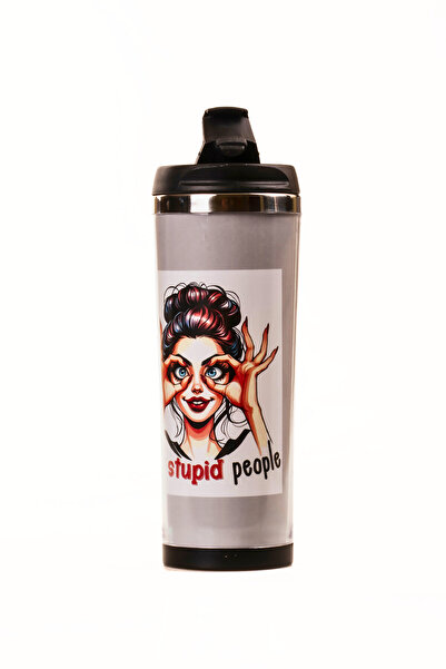 MUKKO HOME 360 ml Steel Thermos Mug – Coffee Lady Design, Steel Inner Chamber, Hot & Cold Beverage Cup