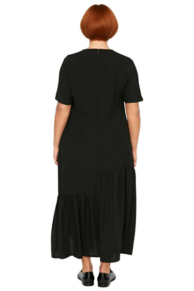 PayBuy Women's Plus Size A-Line Maxi Short Sleeve Woven Flounce Dress Offers Comfortable Casual Elegance Quality