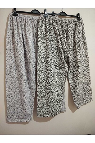 anne moda ankara Winter, Inside Is Quilted, Standard Size, Very Large, 100% Cotton, Pack of 2, Long, Pajama Bottoms