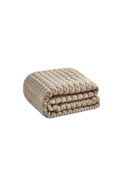 Alhabib bedding Frenzy Double Faux Fur Blanket Beige 220 x 240 cm