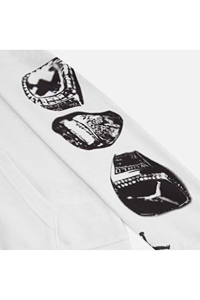 Nike ДЖОРДАН ФРЕНЧ ТЕРИ ХУДИ БРОКЕН БЯЛ ПРИНТИРАН ДЕТСКИ СУИТШЪРТ С КАПЮШОН 95D746 95D746