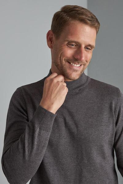 İgs Антрацит Стандартний Крій Вузький Крій Піврибальський Прямий Довгий Рукав Трикотаж