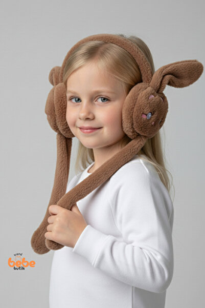 Trend Bebe Butik Căști de pluș cu urechi de iepure pentru fete, cu urechi mob...