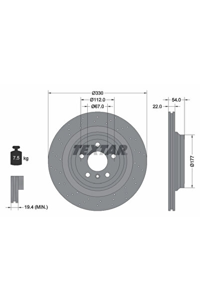 TEXTAR Дискови спирачки Mercedes-Benz Gle/M-класа