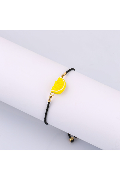 ADAMODART Lemon Slice Murano Glass Beaded Bracelet