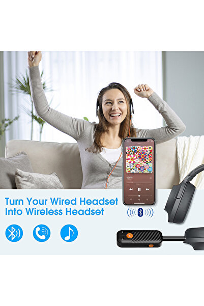 AdyMel Bluetooth 5.2 Adapter, flexible 3.5 mm jack, Audio Receiver & Transmitter - Black