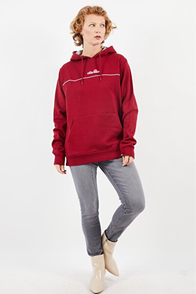 Ellesse Women Long Sleeve Hooded Sweatshirt, Burgundy