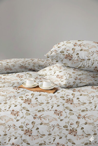 FAVORA Bella Double 100% Cotton Duvet Cover Set - Brown