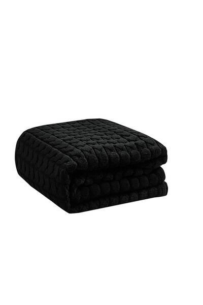 Alhabib bedding Frenzy Double Faux Fur Blanket Black 220 x 240 cm