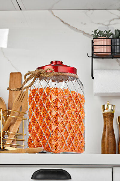 Cooker Nostalji 30 Cm 4.5 Lt Cam Kavanoz Vakum Kapaklı Erzak Bakliyat Detarjan Kavonuzu