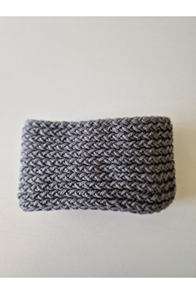 Hobi Kafe Hand Knitted Light Gray Color Adult Scarf