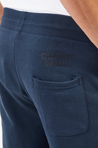 Cavalli Class Men Drawstring Allover Print Sweatpants, Navy