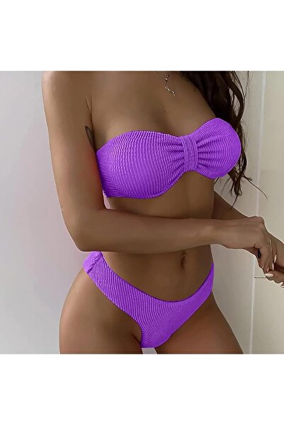 Margoun Womens Swimsuits Two Piece Bikinis Set Woman High Waist Bandeau Swimwear M8812