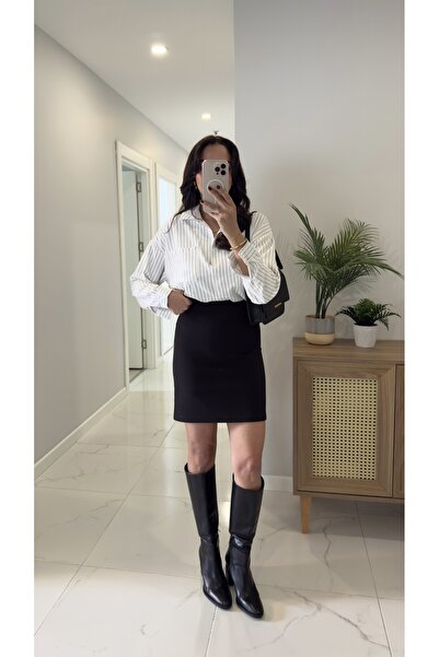 BİRCANÇİL Fusta scurtă neagră Tosla